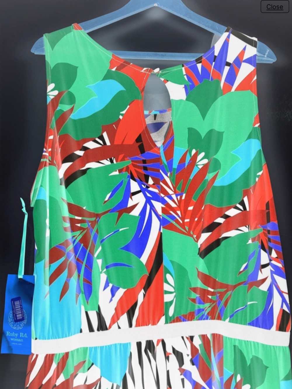 NWT Ruby Rd Tropical Multicolor Sleeveless Maxi Dress Beach Cover up XL - Picture 5 of 6